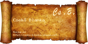Csekő Blanka névjegykártya